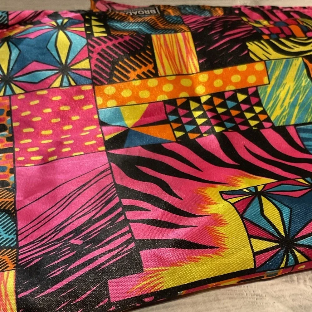 Broadus Collection by Shante & Snoop Silky Headwrap Scarf Vibrant Geometric